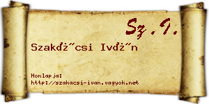 Szakácsi Iván névjegykártya