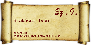 Szakácsi Iván névjegykártya